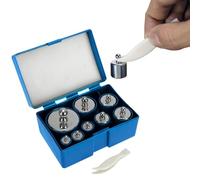 Peso di calibrazione - Set da 1000 g in acciaio cromato | Kit di precisione M2 di massa con pinzette | Include 500 g, 200 g, 100 g, 50 g, 20 g, 10 g, misure per test su bilancia digitale e uso