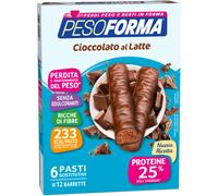 PESO FORMA BARRETTE CIOCCOLATO LATTE 12 Barrette Perdi Peso con Fibre x6 pasti