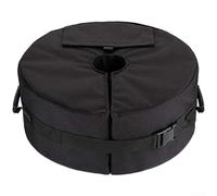 Peso rotondo per ombrellone, 46 cm, stabilizzatore base per ombrellone da giardino con finestra visiva, ancoraggio termico in tessuto per segnaletica esterna, spiaggia, patio, nero, nero