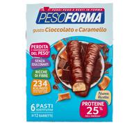 PESOFORMA Barrette al Cioccolato e Caramello, 12 barrette da 31 grammi