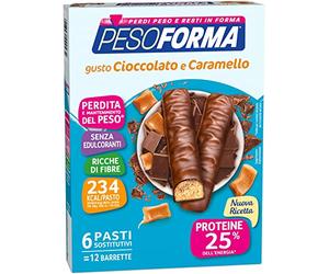 Pesoforma Barrette, 6 Pasti, Cioccolato al Caramello