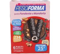 Pesoforma Pasto Sostitutivo Barrette al Cioccolato Fondente E Mandorla 12 Barret