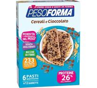 Pesoforma Barrette Cereali Croccanti E Cioccolato, 6 Pasti | Pasti sostitutivi dimagranti, solo 23 Kcal, ricco in proteine, 3 Unità