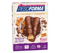 PESOFORMA Barrette al Cioccolato e Caramello, 12 barrette da 31 grammi