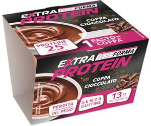 PESOFORMA - EXTRA PROTEIN - Coppa gusto cioccolato - Pasto sotitutivo proteico per il controllo del peso - 13g di proteine per pasto - Con vitamina D, vitamina C, vitamina E, magnesio - 210g