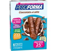 Pesoforma Pesoforma Barrette Cioccolato Al Latte Sostituto Pasto 12 Pezzi per 6