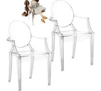 Pesoncarl 2 Pezzi di mobili per Bambole in Scala 1:6, Mini Sedia per casa delle Bambole in plastica Trasparente Poltrona Miniatura mobili Moderni Accessori per casa delle