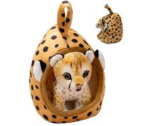 Pesoncarl Animale di Peluche Leopardo, Peluche Leopardo realistiche da 7 Pollici con Nido di Animali