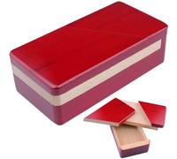 Pesoncarl Box Puzzle Red Natrual Wooden Box Brain Teaser Secret Jewellery Gift Contenitore per Le Vacanze Sorpresa di Natale, Giocattoli