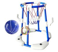 Pesoncarl Canestro da Basket in Piscina, Canestro da Basket Galleggiante 2 in 1 ＆ Giochi di Lancio degli Anelli, Giochi Galleggianti Piscina con 1 Pallina e 12 Anelli per Bambini Adulti, Galleggianti