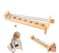 Pesoncarl Cattura Il Gioco della Luna da 11,8 Pollici di Gioco di Legno Divertente con Palline di Metallo e canne Che bilanciano Giochi da Tavolo di Sviluppo per Bambini per Adulti, Giocattoli