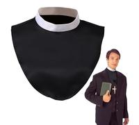 Pesoncarl Collare Staccabile, 15x11 Pollici Collare da prete Morbido e Confortevole, Clero Unisex con Inserto, Dickey Lavabile per Costumi, Chiesa, Coro, Bomboniera Nera