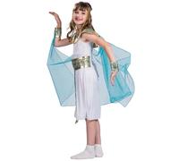 Pesoncarl Costume Cleopatra, Costume Egiziano in Poliestere Morbido, Eleganti Bambini egiziani, Costumi per Cosplay per Ragazze Dorate con Accessori per Palla da Festa, M, Giocattoli