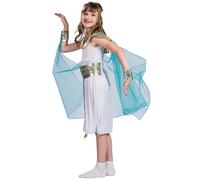 Pesoncarl Costume Cleopatra, Costume Egiziano in Poliestere Morbido, Eleganti Bambini egiziani, Costumi per Cosplay per Ragazze Dorate con Accessori per Palla da Festa, l, Giocattoli