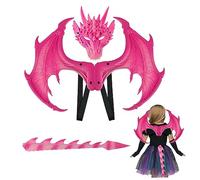 Pesoncarl Costume da Drago per Bambini Set Realistico di Coda e Maschera di Drago Costume di Halloween Leggero per Bambini di 5-13 Anni Compleanno Cosplay Giochi di finzione Bomboniere per Feste