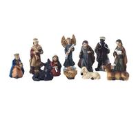 Pesoncarl Decorazioni Natalizie, Set per Natività 11 Pezzi/Set Presepe Realistico con Gesù Bambino e Animali Ornamenti Natalizi in Resina Decorazione Tradizionale per la Decorazione Domestica