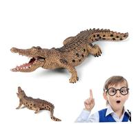 Pesoncarl Figura giocattolo di alligatore, figura giocattolo di coccodrillo realistico 7, 1x2, 8x2 pollici con mascella mobile, animale selvatico in plastica per ragazzi e ragazze bomboniera