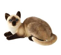Pesoncarl Gatto Siamese Peluche 10in Postura sdraiata realistica Gatto Siamese Animale di pezza Bambola Traspirante Delicata sulla Pelle Peluche ripiene di Cotone