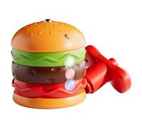 Pesoncarl Hamburger Giocattolo con luci e Musica, Trottole per Bambini - Trottola elettrica da Battaglia con spettacoli di luci a LED Colorati e Melodie, Divertimento per Ragazzi Ragazze