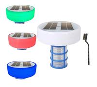 Pesoncarl Ionizzatore Solare per Piscina Ionizzatore per Piscina in Rame con Luce RGB ad Alta efficienza, Mantiene l'energia Solare più Pulita e Chiara per Fuori Terra