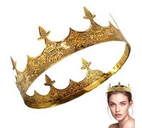 Pesoncarl King Crown, Corona d'oro d'oro Vintage, Tiara Regolabile per Donne e Uomini per la Festa di Compleanno Costumi di Costumi, Giocattoli