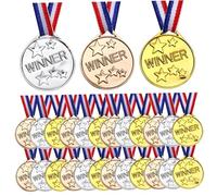 Pesoncarl Medaline da 90 PCS per Bambini, Premio Resistente alla dissantenza da 1, 5 '' Dia di plastica con partecipazione a Nastro e Sicurezza da 11, 8 '"per Gli Eventi Sportivi premi, Sport
