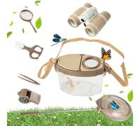 Pesoncarl Rete per Farfalle, Catcher per Farfalle per Bambini 7 Pezzi/Set Kit educativo con Lente d'Ingrandimento, pinzetta, Fischietto, Rete, telescopio e Clip Giochi da Esterno per Bambini