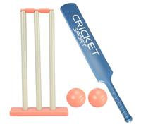 Pesoncarl Set da Cricket per Bambini, Kit da Cricket con Mazza ABS, monconi, 2 Palle Parente di interazioni per Bambini per Garden Beach Home Equipment per di età Compresa tra 3+