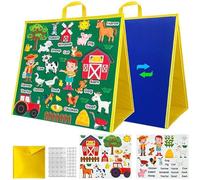 Pesoncarl Set di storie in Feltro con Animali, tavola in Feltro di Flanella a Doppio Lato per Bambini Piccoli, Storia didattica interattiva con Maniglia per Bambini età prescolare