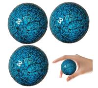 Pesoncarl Sfere Decorative 3 Pezzi Sfere in Vetro a Mosaico di Colore Blu da 2, 4 Pollici Decorative uniche e Creative per centrotavola, Ciotole, vasi e Altro per la Festa
