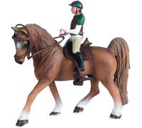 Pesoncarl Statuette di cavalli, Figure di cavalli in plastica con sella rimovibile e statuetta di cavaliere, figurine realistiche di mini per bomboniere per ragazzi e ragazze