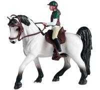 Pesoncarl Statuette di cavalli, Figure di cavalli in plastica con sella rimovibile e statuetta di cavaliere, figurine realistiche di mini per bomboniere per ragazzi e ragazze