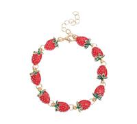 Pesoncarl Stravagante braccialetto con ciondoli a forma di fragola, grazioso accessorio di gioielli da donna degli anni 2000, regalo perfetto da indossare tutti i giorni