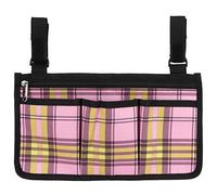 PESPICEFINEM Blu Ploid Sedia a rotelle Multipocket Bag Una soluzione di conservazione versatile per il portafoglio vaccini e snack ideali per anziani e disabili in poliestere di (Griglia rosa rossa)