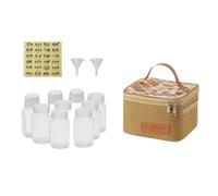 Pessrrtewg Borsa portatile per spezie, organizer per spezie da campeggio, organizer per condimenti, multi borsa da viaggio Spice Co, 1 set/9 pezzi, giallo