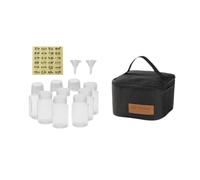 Pessrrtewg Borsa portatile per spezie, organizer per spezie da campeggio, organizer per condimenti, multi borsa da viaggio Spice Co, 1 set/9 pezzi neri