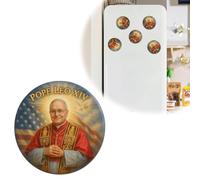 Pessrrtewg Magnete con ritratto divino di Papa Leone XIV, 14 cm, rotondo, ricordo religioso con bandiera americana e colomba, ricordo storico cattolico per casa, ufficio, frigorifero, regalo religioso