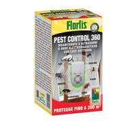 Flortis Pest Control 360°. Disabituante ultrasuoni e/o onde elettromagnetiche per casa e spazi interni. Contro zanzare, topi, mosche, scarafaggi, ragni. Repellente anti insetti. Ampie superfici 200mq.