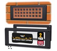 Pest-X Pro Vault - Coperture per mattoni d'aria, 254 mm x 102 mm (confezione da 2), per prese d'aria esterne, blocca topi e parassiti, colore: grigio