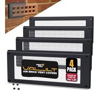 Pest-X Pro Vault - Coperture per mattoni d'aria, 254 mm x 102 mm (confezione da 4), per prese d'aria esterne, per bloccare topi e parassiti, colore: grigio