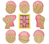 | Pestello 3D con 8 motivi | Biscotto da basket da calcio stampato in cucina goffrata Strumento per pastry Bakeware per le valutazioni delle vacanze