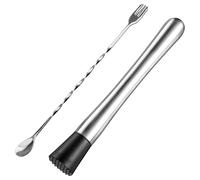 Pestello da Cocktail 25 cm Acciaio Inox Cocktail Muddler con Cucchiaio Martello per Ghiaccio Tritato Accessori per Cucina Bar Ristorante