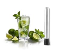 Pestello da cocktail professionale, in acciaio inox, per il debug di deliziosi cocktail, bevande e succhi di frutta (20 cm)