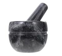 Pestello per Aglio in Marmo Nero, Macina Spezie per Casa e Locali | Finitura Lucida Fine, Design Ergonomico senza Bave, Stile Semplice ed Elegante, Uso Domestico e Professionale