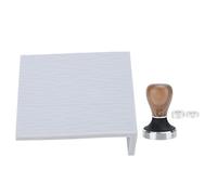 Pestello per caffè in acciaio inossidabile da 58 mm con impugnatura in noce e tappetino in silicone per pressare, set di strumenti per espresso di qualità con cuscinetto (Grigio)