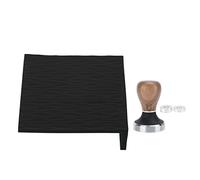 Pestello per caffè in acciaio inossidabile da 58 mm con impugnatura in noce e tappetino in silicone per pressare, set di strumenti per espresso di qualità con cuscinetto (Nera)