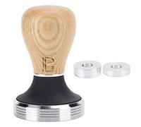 Pestello per caffè piatto in acciaio inossidabile da 58 mm, martello pressatore per polvere con manico in legno regolabile in altezza per l'espresso, strumento ergonomico per baris (Colore chiaro del