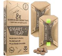Pestmatic Smart trappola per pesciolini d'argento, 8 trappole per pesciolini d'argento e pesci da forno, scatola per esche per pesci d'argento + 2 attrattivi: esche per mangimi e piastre luminose