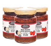 Pesto Rosso al Tartufo Nero, Peperoncino, Pomodori Secchi, Pesto Gourmet al Tartufo, Gusto Tradizionale Italiana in una Crema di Pasta, Pesto Rosso con Tartufo 3 x 80g
