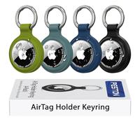 PESTON Porta AirTag Apple - Custodia AirTag IP67 Impermeabile, Antiurto/Antigraffio con Portachiavi AirTag - Per Chiavi, Collare per Cani/Gatti, Bagagli [4 Pezzi]